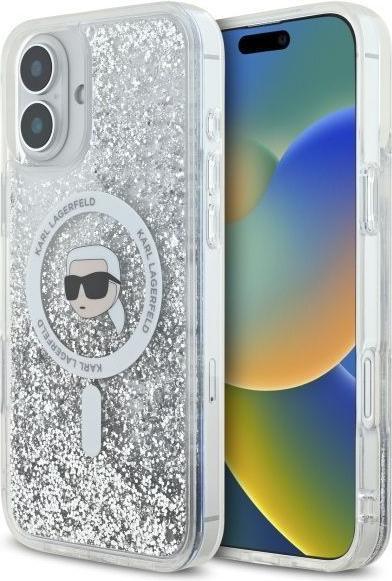 Image du produit Karl Lagerfeld KLHMP16MLGKISGH iPhone 16 Plus 6.7" hardcase transparent Liquid Glitter Karl Head Ma (Apple iPhone 16 Plus)