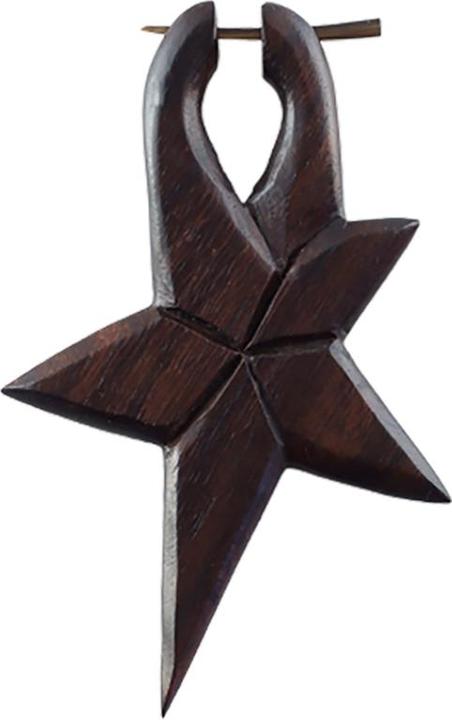 Star Piercing Ohrring Stern aus Sonoholz (Organisch, ohne Messing)