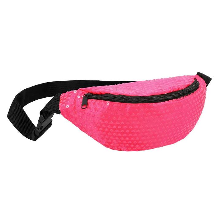 Boland Bauchtasche Gürteltasche in Neon Pink mit Pailletten