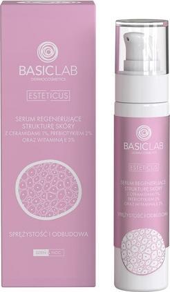Actual product image BasicLab Esteticus Skin Regenerating Serum With Ceramides 1%. Prebiotic 2% And Vitamin E 3% (50 ml, 24h cream)