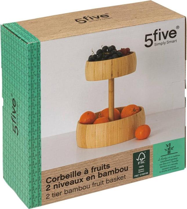 Productafbeelding 5Five Fruitmand van bamboe met twee niveaus