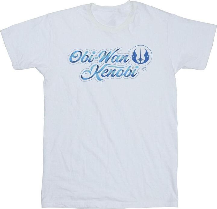 Star Wars ObiWan Kenobi Ribbon Font TShirt (XL)