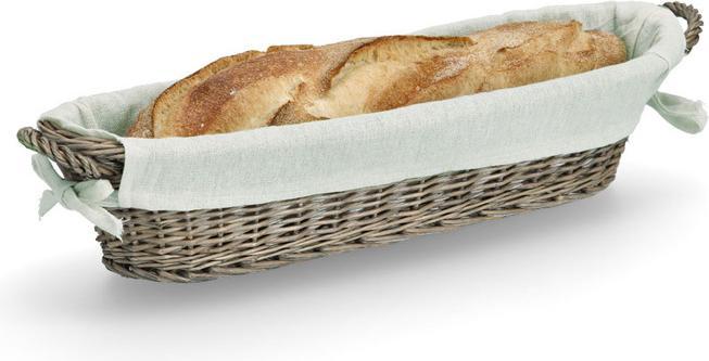 Productafbeelding Zeller Present Stokbroodmandje met tas, rieten/canvas