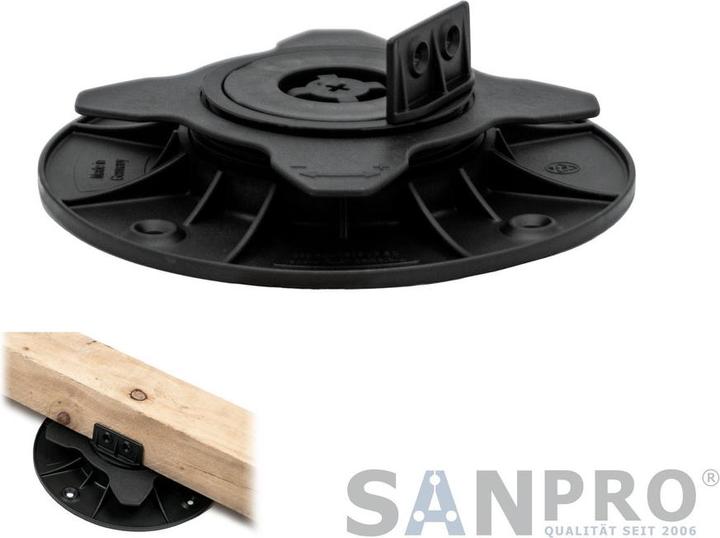 Produktbild Sanpro Stelzlager für Terrassendielen: höhenverstellbar & Schnellverschluss 18 - 36 mm