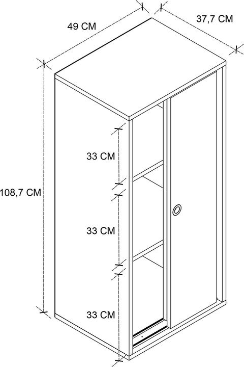 Image du produit VCM Büroschrank Aktenschrank Ulas 3fach (49 x 38 x 109 cm)