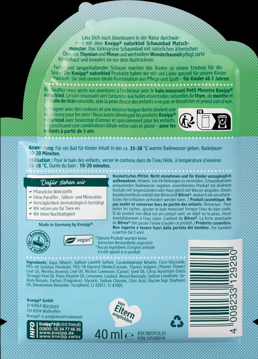 Produktbild Kneipp Naturkind Bad Schlammmonster (40 ml, Schaumbad)