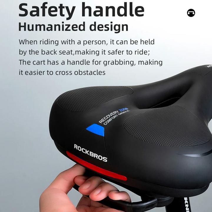 Actual product image Rockbros AQ-6090B bicycle saddle - black and blue