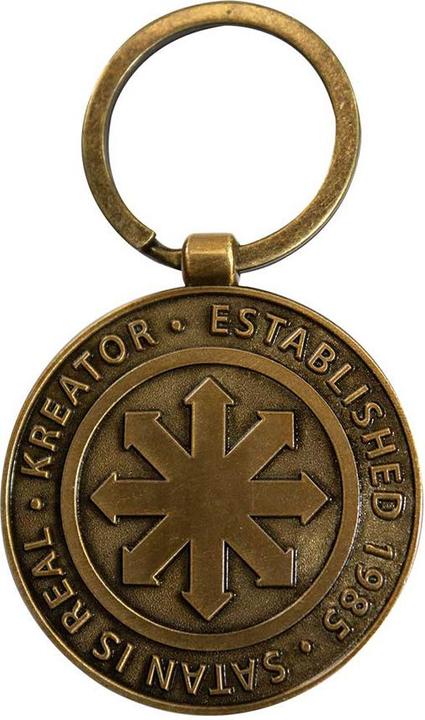 Actual product image Kreator Satan Is Real Emblem Back Print Keyring