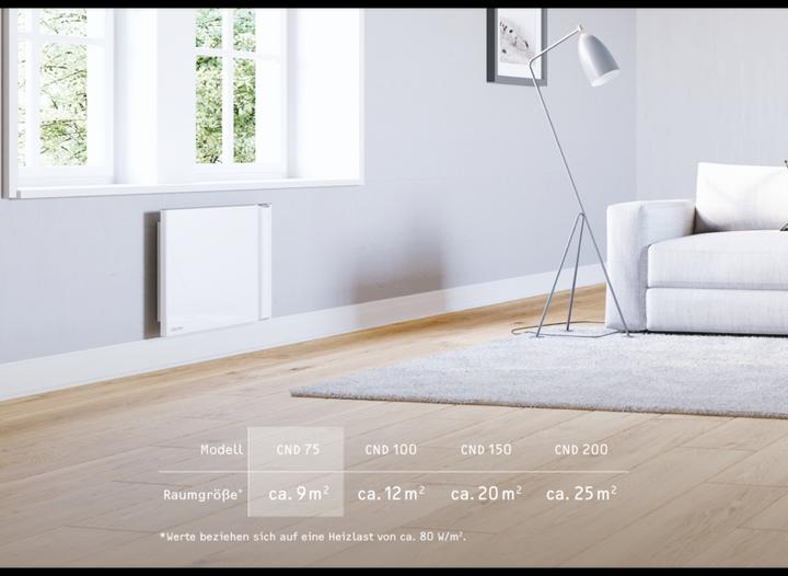 Produktbild Stiebel Eltron CND 75, 0,75 kW Duo Wandkonvektor für ca. 9 m², ohne Stecker (750 W)
