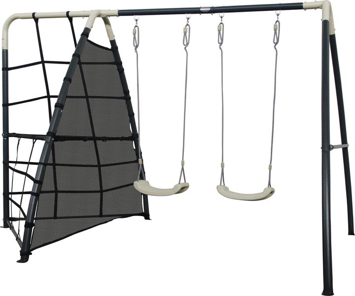 Immagine prodotto Axi Parco giochi in metallo con doppia altalena e struttura per arrampicarsi Antracite/Crema