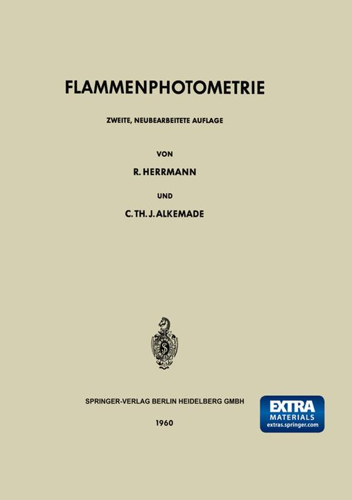 Produktbild Flammenphotometrie (Niederländisch, Cornelis T.J. Alkemade, Roland Herrmann, 2014)