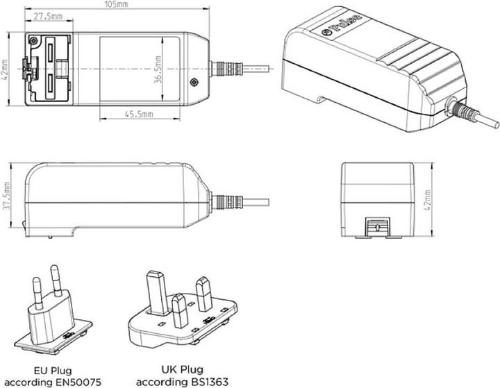 Produktbild Egston 003920494 Steckernetzteil, Festspannung 24 V/DC 1.25 A 30 W mit Europa-Ad