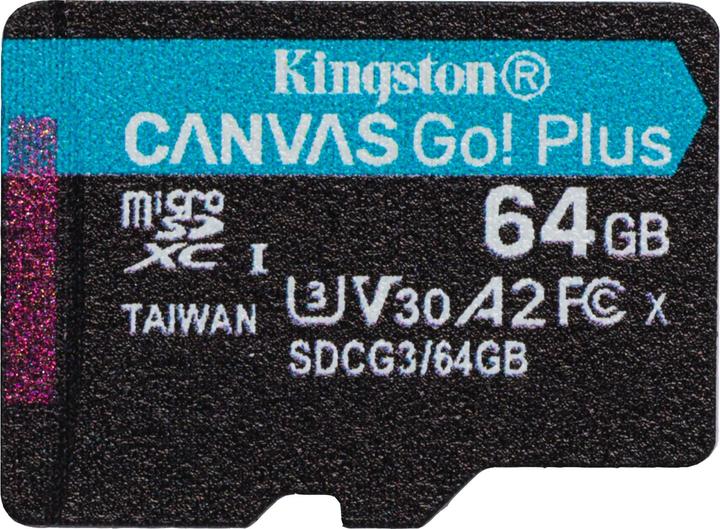 Image du produit Kingston Canvas Go Plus (64 Go, microSDXC, U3, UHS-I)