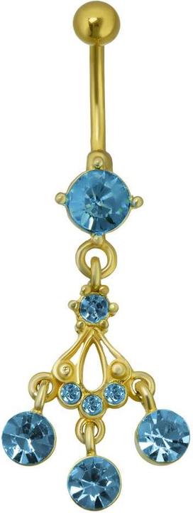 Bijouteria Bauchpiercing (Chirurgenstahl 316L, Kristall, Messing, PVD Beschichtung (goldfarbig))