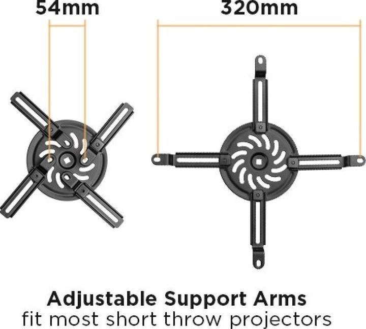 Actual product image Techly Wall mount for projector extendable 926-1528mm black (Wall)