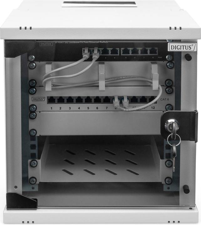 Actual product image Digitus 10" 6U wall-mounted enclosure, SOHO PRO 324 x 316 x 298 mm, grey (6 RU, 10 inch rack)