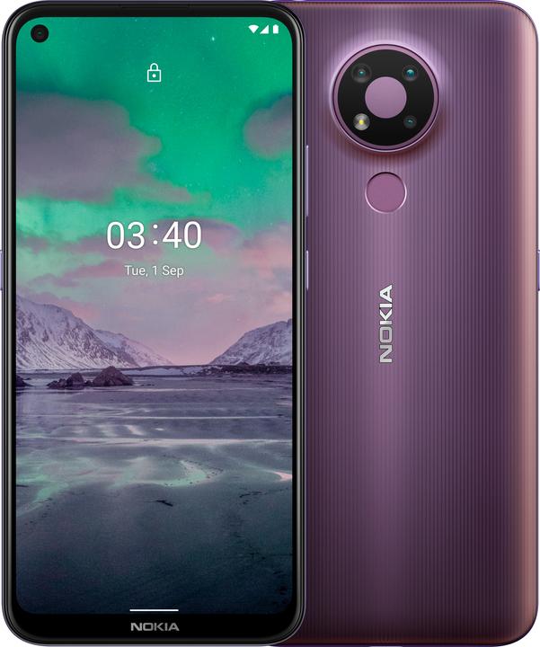 Nokia 3.4 (64 GB, Purple, 6.39", Hybrid Dual SIM, 4G)