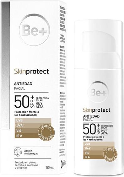 Actual product image Be+ Skin Protect Anti-Ageing Face 50ml (Suntan cream, SPF 50, 50 ml)