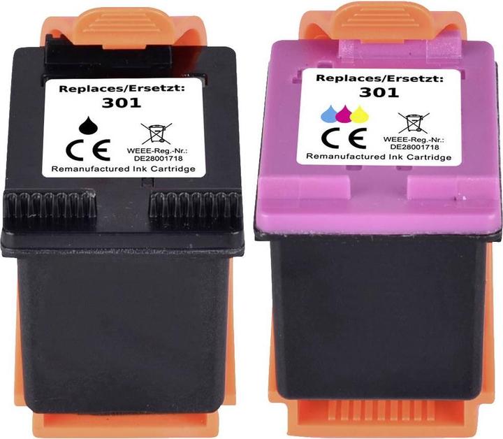Produktbild Renkforce Tinte Kombi-Pack ersetzt HP 301 (N9J72AE) Kompatibel Schwarz, Cyan, M (M, BK, C, Y)