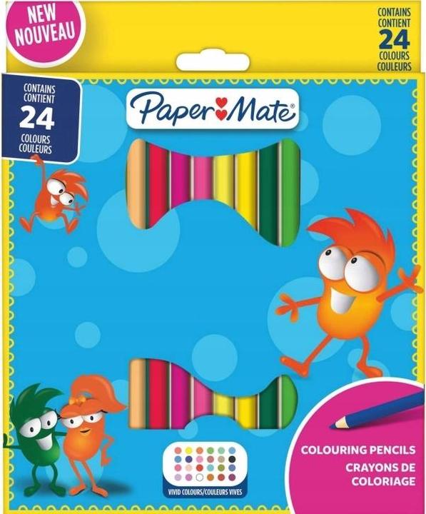 Paper Mate Pastelli per bambini colorati 24er M Blister (Multicolore, 24 x)