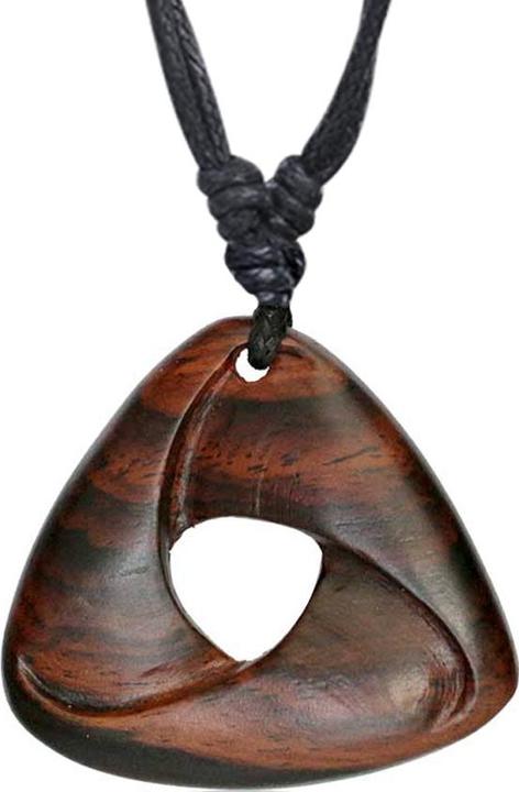 Star Piercing Halskette schwarz Anhänger Stammes Wirbel aus Narra Holz (Organisch, ohne Messing)