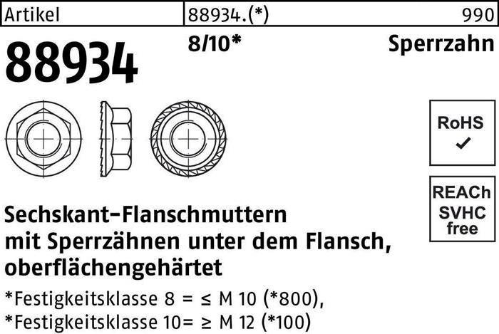 Produktbild Sechskantflanschmutter R 88934 Sperrzahn M 5 8 (M5)