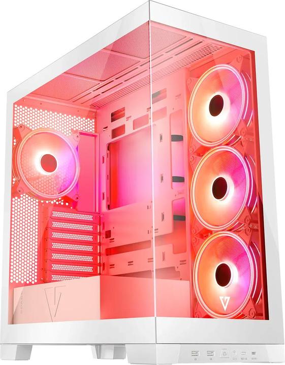Actual product image Modecom Computer case Volcano SPACE APEX ARGB MIDI USB 3.0 X 2 CYPE-C white (mATX, ATX, ITX)