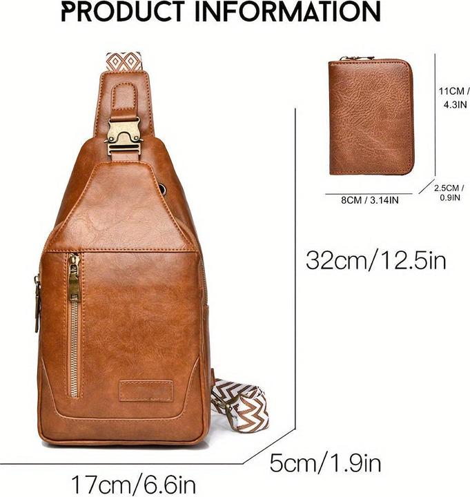 Immagine prodotto Only-Bags.Store Set di borse a tracolla in pelle: materiale PU, impermeabile, grande capacità, adatto agli studenti