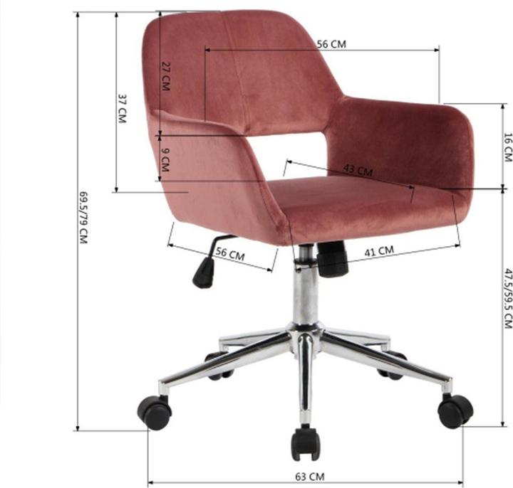 Image du produit CaliCosy Chaise de bureau en velours ajustable - Ross