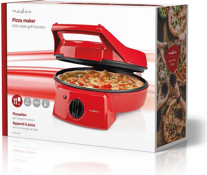 Actual product image Nedis FCPM100FRD Pizza Maker, aluminium (EU plug)