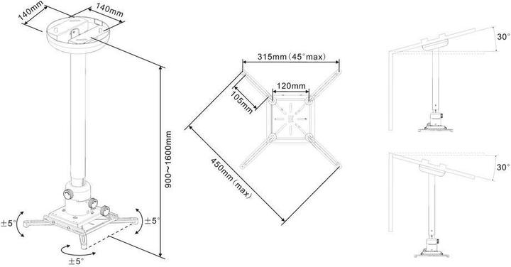 Actual product image Hagor mounting (Ceiling)
