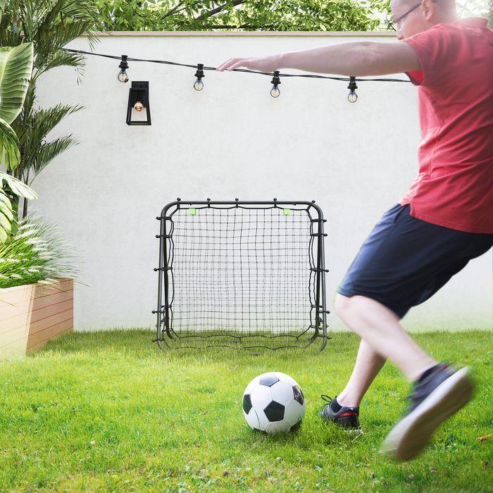 Immagine prodotto Swisshandel24 Fussball Rebounder Kickback Tor Rückprallwand Netz beidseitiger Rückprall, schwarz