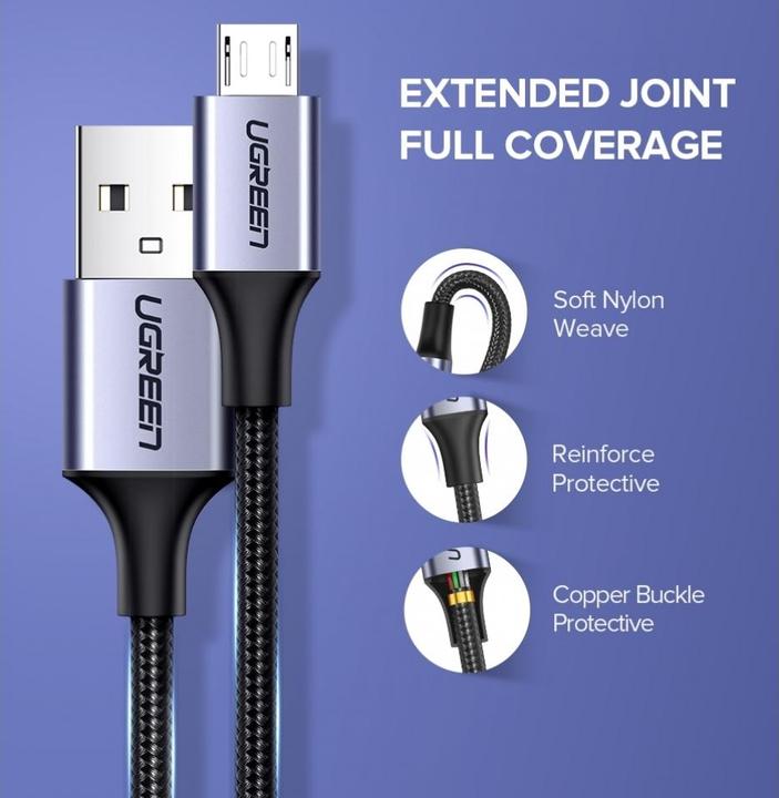 Image du produit Ugreen Câble micro USB vers USB-A 2.0 (1 m, USB 2.0)