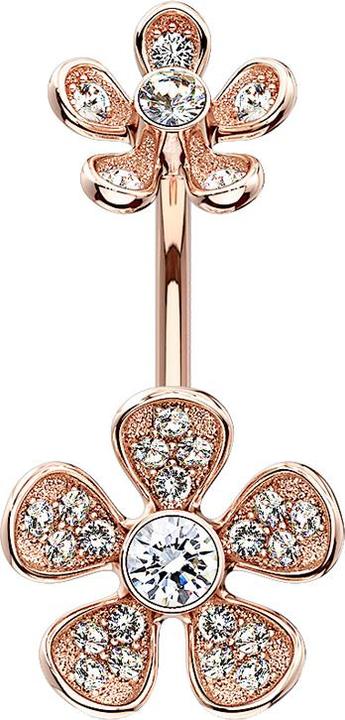 Immagine prodotto Star Piercing Banana Inner Thread oro rosa doppio fiore (Ottone, Acciaio chirurgico 316L)