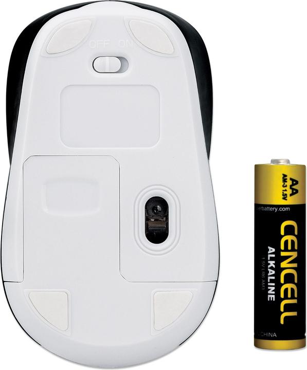 Produktbild Manhattan Bluetooth® 4.0 und USB-Funkempfänger, 800/1200/1600 dpi, drei Tasten plus Mausrad, & (Kabellos)