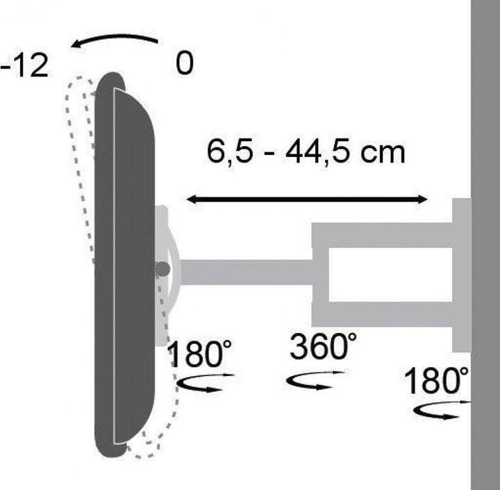 Immagine prodotto Techly EFB supporto a parete 48,26 cm 19 pollici - 93,98 cm 37 pollici LCD/LED/Plasma 3 snodi (Muro, 37", 25 kg)