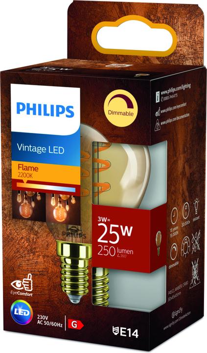 Actual product image Philips Amber (E14, 3 W, 250 lm, 1 x, G)