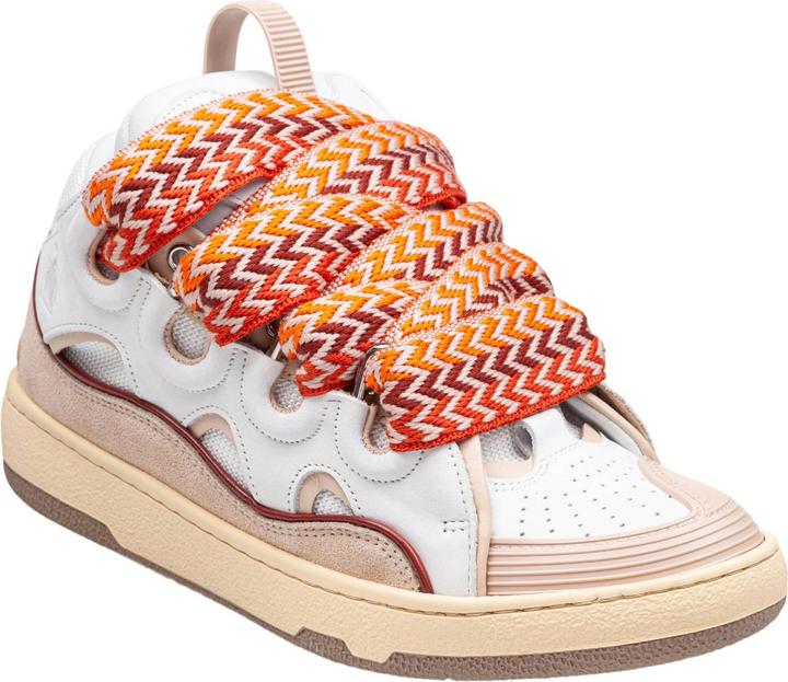Image du produit Lanvin curb sneakers in white and peach leather (42)