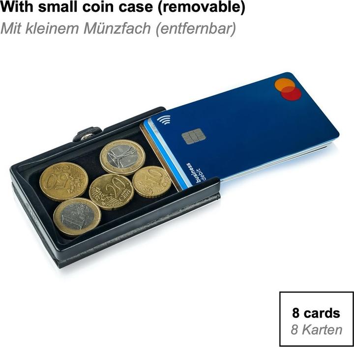 Image du produit Slimpuro Porte-monnaie en cuir grainépour 8 cartes