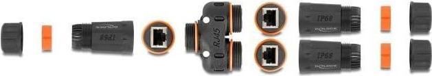 Produktbild Delock Kabelverbinder Y-Adapter RJ45 Buchse zu 2 x RJ45 Buch (STP, CAT6, 0.14 m)