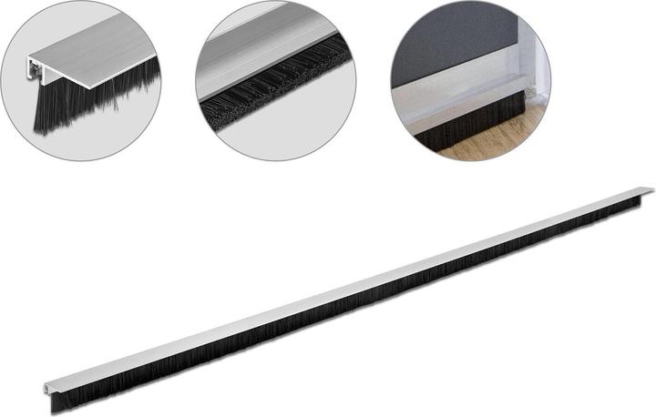 Delock Bürstenstreifen 20 mm mit Alu-Profil gewinkelt (Filzgleiter, 1 Stück)