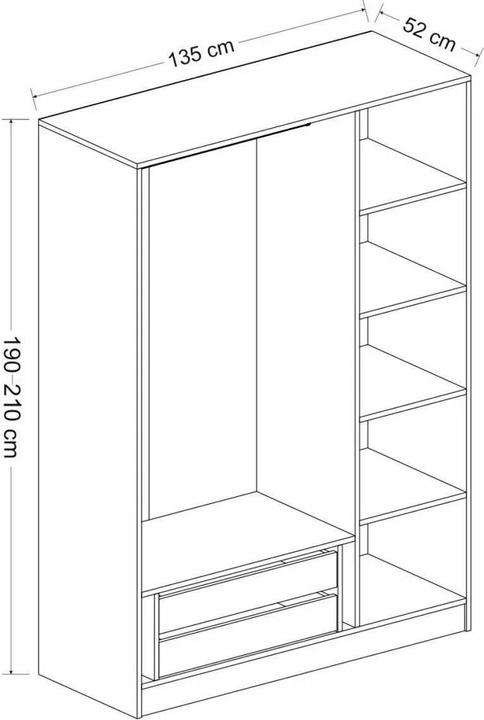 Immagine prodotto Hanah Home Kaley (135 x 52 x 190 cm)