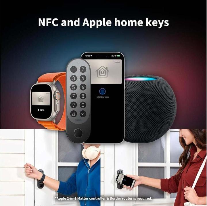 Image du produit Aqara Smart Lock U200 (Empreinte digitale, Combinaison électronique de chiffres, Bluetooth, Clé, Carte clé, Smartphone)