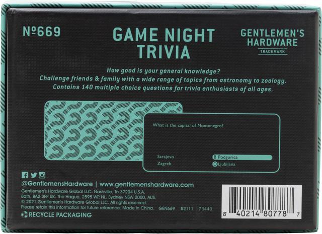 Produktbild Gentlemen's Hardware Game Night Trivia (Englisch)