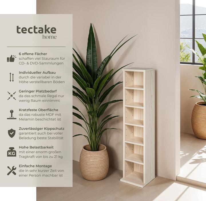 Produktbild tectake CD Standregal (21 x 20 x 90 cm)