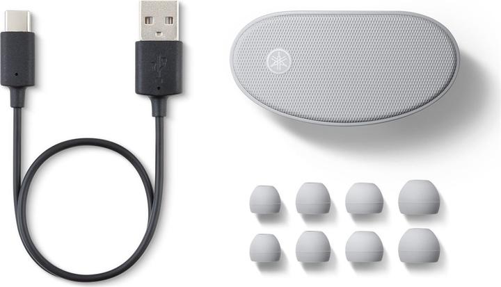 Actual product image Yamaha TW-E5B-GY wireless TWS headphones, colour grey (ANC, 30 h, Cable)