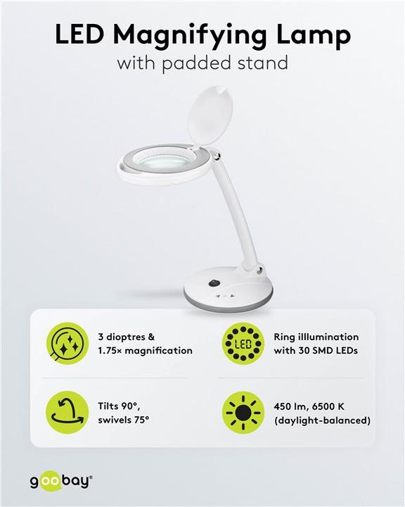 Image du produit Goobay LED-Stand-Lupenleuchte (450 lm)