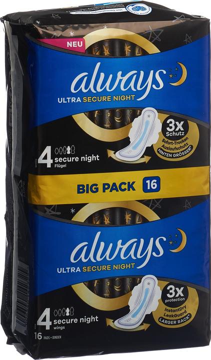 Actual product image Always Ultra Secure Night (16 x, Sanitary pads)
