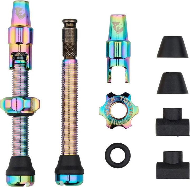 Produktbild Wolf Tooth Tubeless Valve Stem Ventile, Clik Valve, 44mm, 2 Stk., rainbow