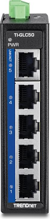 Actual product image Trendnet TI-GLC50 5-Port Gigabit Industrial DIN-Rail Mini (5 Ports)